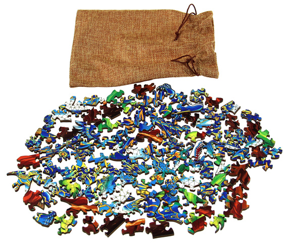 Puzzle drewniane / kolorowe 118 el. - Spinozaur