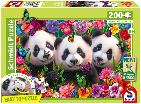 PQ Puzzle 200 el. Trzy pandy