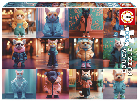 Puzzle 200 el. Moda wśród zwierząt