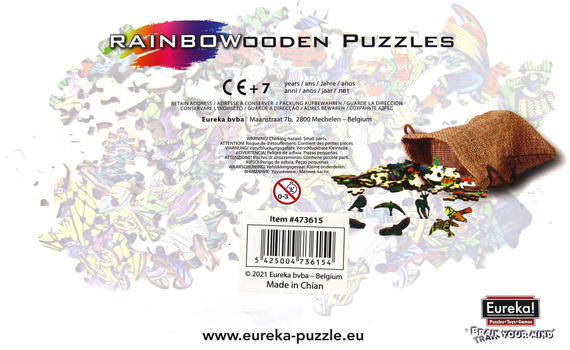 Puzzle drewniane / kolorowe 137 el. - Sowa