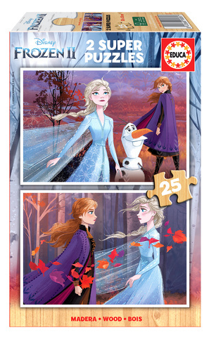 Puzzle 2 x 25 el. Kraina Lodu II (drewniane)