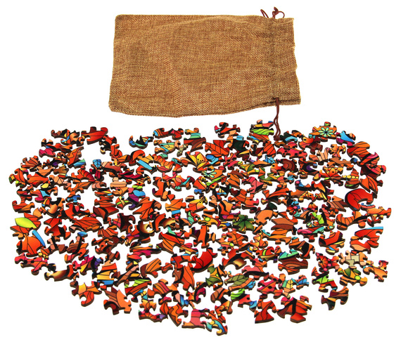 Puzzle drewniane / kolorowe 138 el. - Tygrys