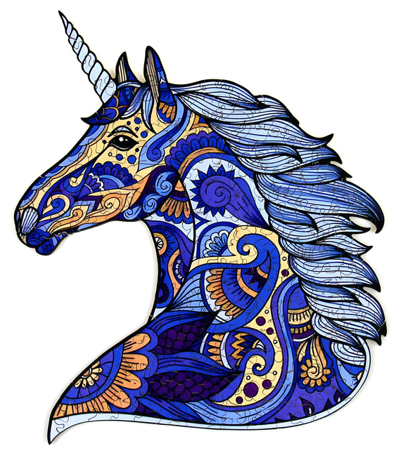 Puzzle drewniane / kolorowe 185 el. - Jednorożec