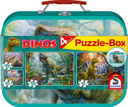 Puzzle 2 x 60 el. + 2 x 100 el. W WALIZCE - Dinozaury