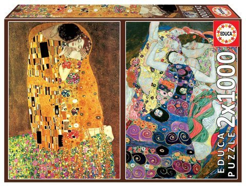 Puzzle 2 x 1000 el. Pocałunek / Dziewica, Gustav Klimt