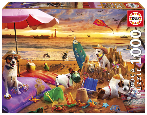 Puzzle 1000 el. Psy na plaży