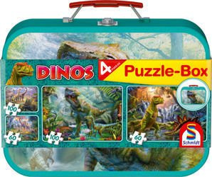 Puzzle 2 x 60 el. + 2 x 100 el. W WALIZCE - Dinozaury