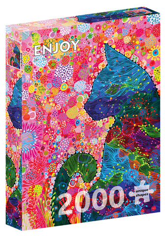 Puzzle 2000 el. Kolorowy kot