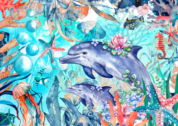 Puzzle 1000 el. Delfiny