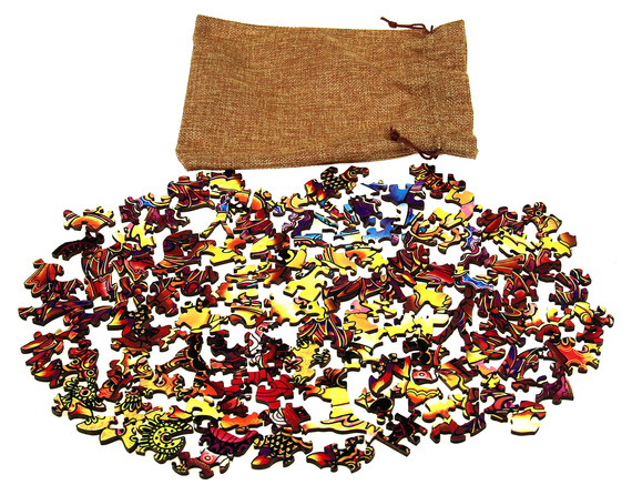 Puzzle drewniane / kolorowe 118 el. - Berneński pies pasterski