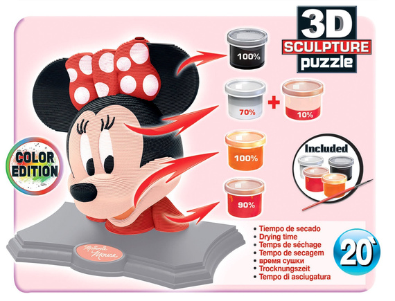 Puzzle 3D 160 el. Myszka Minnie (rzeźba do pomalowania)