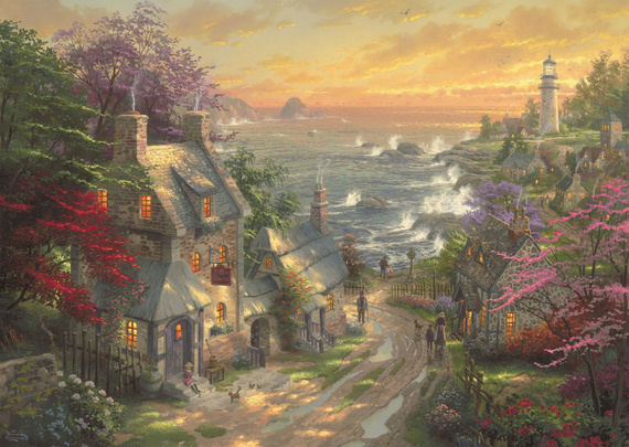 PQ Puzzle 3000 el. THOMAS KINKADE Wioska z latarnią morską w tle