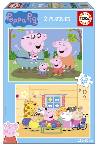 Puzzle 2 x 48 el. Świnka Peppa
