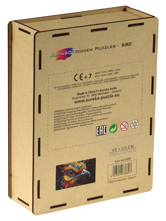 Puzzle drewniane / kolorowe 200 el. - Ptak