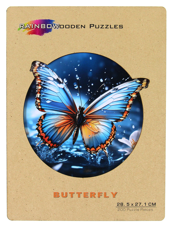 Puzzle drewniane / kolorowe 200 el. - Motyl