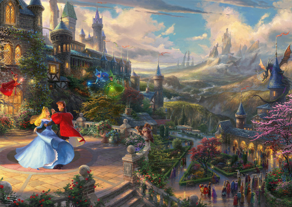 PQ Puzzle 1000 el. THOMAS KINKADE Śpiąca Królewna w tańcu (Disney)