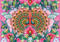 Puzzle 1500 el. Kolorowe pawie, Catalina Estrada