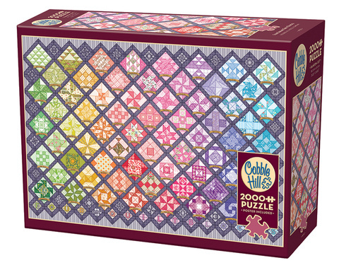 Puzzle 2000 el. Tęczowy patchwork