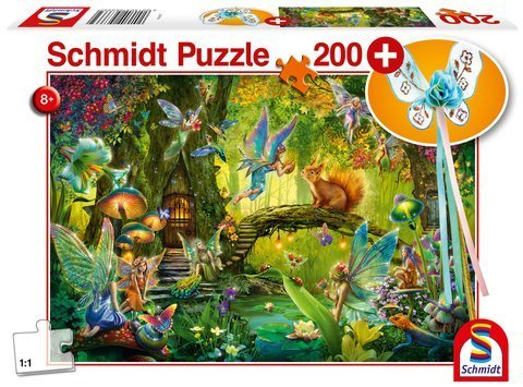 Puzzle 200 el. Leśne wróżki + różdżka