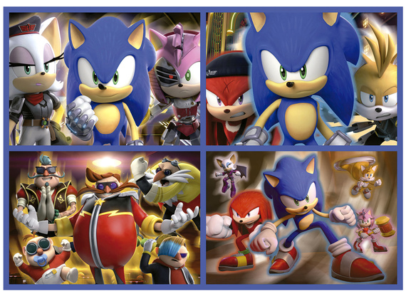Puzzle 50 el. + 80 el. + 100 el. + 150 el. Sonic Prime (fluorescencyjne)