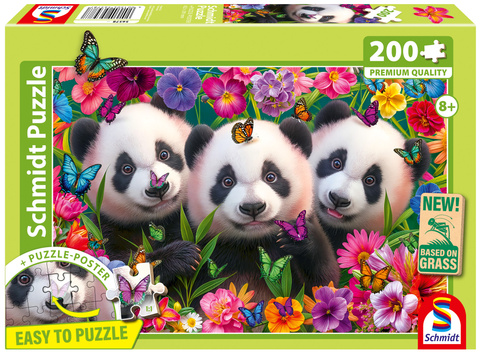PQ Puzzle 200 el. Trzy pandy