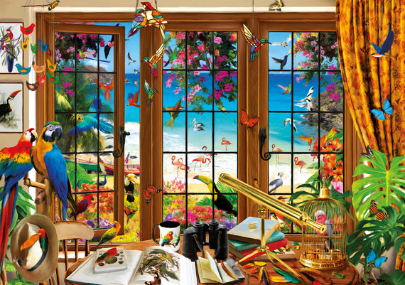 Puzzle 1500 el. Okno obserwatora ptaków