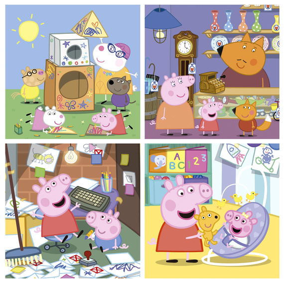 Puzzle 12 el. + 16 el. + 20 el. + 25 el. Świnka Peppa