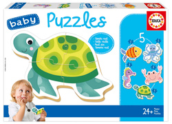 Puzzle 3-5 el. Morskie stworzenia