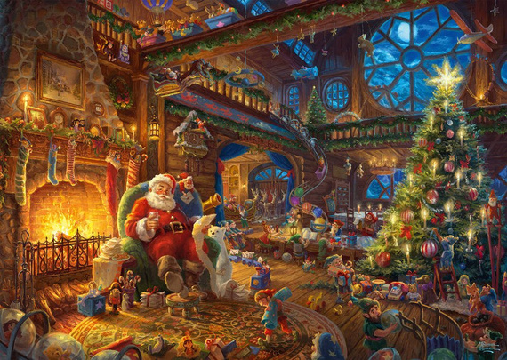 PQ Puzzle 1000 el. THOMAS KINKADE Święty Mikołaj i jego elfy