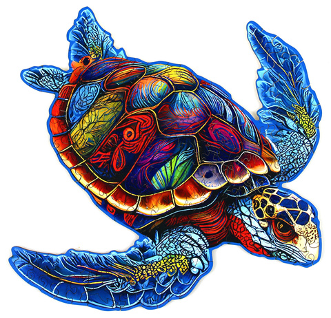 Puzzle drewniane / kolorowe 189 el. - Żółw