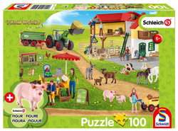 Puzzle 100 el. SCHLEICH Ekologiczna żywność + figurka