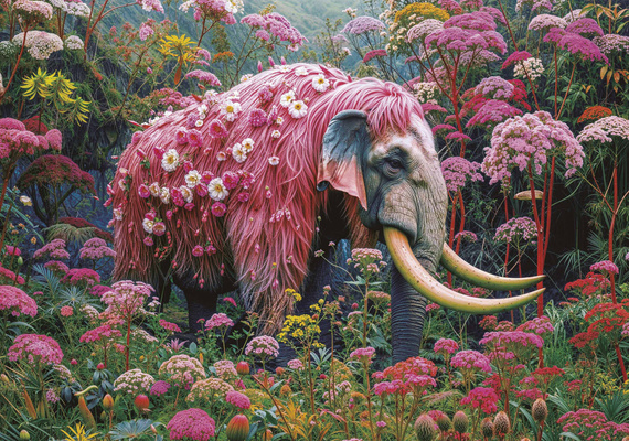 Puzzle 500 el. Kwiatowy słoń