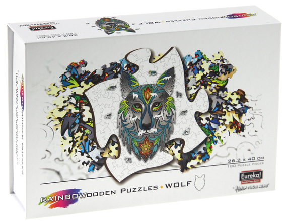 Puzzle drewniane / kolorowe 180 el. - Wilk