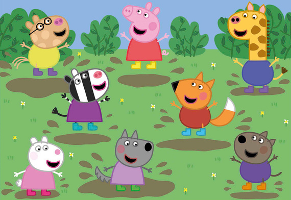 Puzzle 2 x 25 el. Świnka Peppa (drewniane)