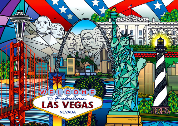 Puzzle 1000 el. Atrakcje turystyczne w USA