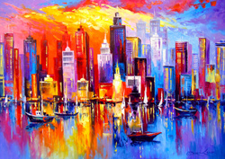 Puzzle 1000 el. Wieczór w Nowym Jorku / USA