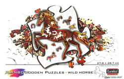 Puzzle drewniane / kolorowe 103 el. - Koń