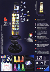 Puzzle 3D - Krzywa Wieża w Pizie (Night Edition)