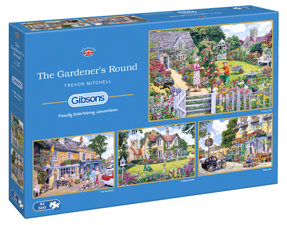 Puzzle 4 x 500 el. Ogrodnik