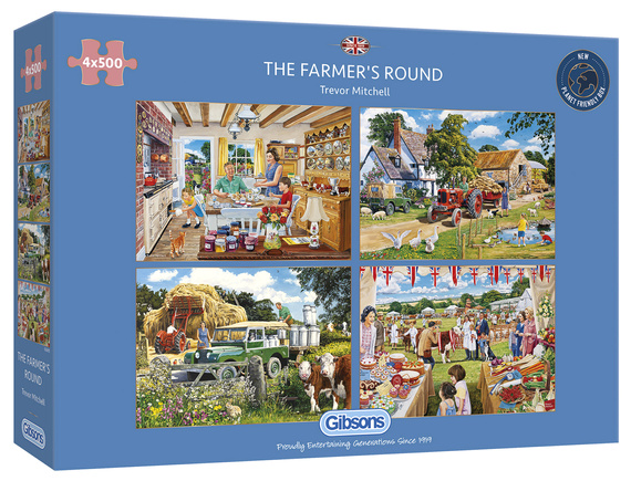 Puzzle 4 x 500 el. Rolnik