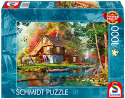 PQ Puzzle 1000 el. Młyn wodny piękną jesienią