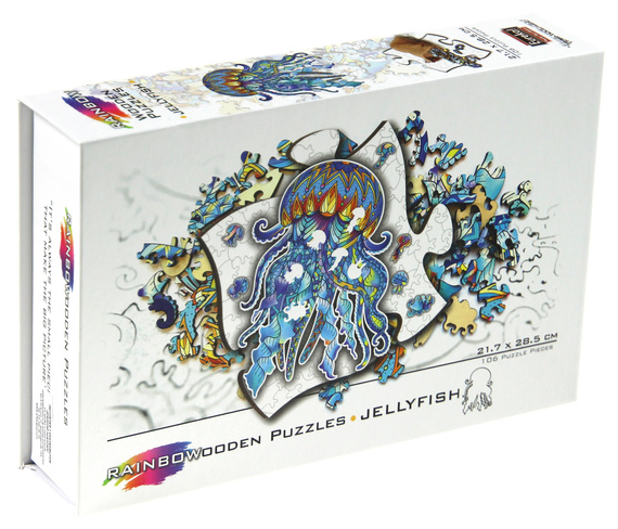 Puzzle drewniane / kolorowe 106 el. - Meduza