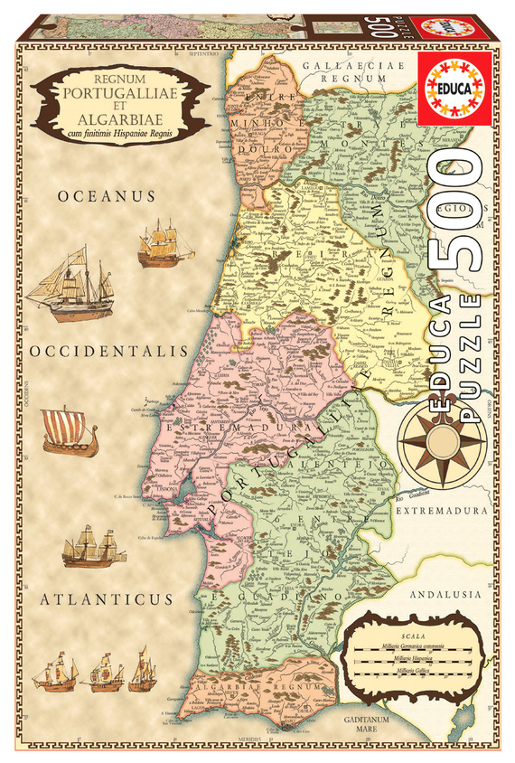 Puzzle 500 el. Mapa Portugalii z 1710 roku