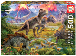 Puzzle 500 el. Zgromadzenie dinozaurów