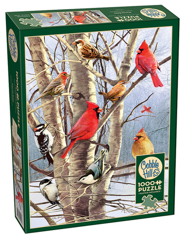 Puzzle 1000 el. Zimowe ptaki