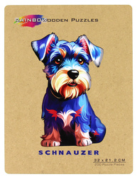 Puzzle drewniane / kolorowe 200 el. - Pies (Sznaucer)
