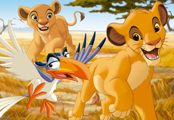 Puzzle 2 x 25 el. Król Lew (drewniane)