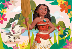 Puzzle 2 x 50 el. Vaiana / Królewna Śnieżka (drewniane)