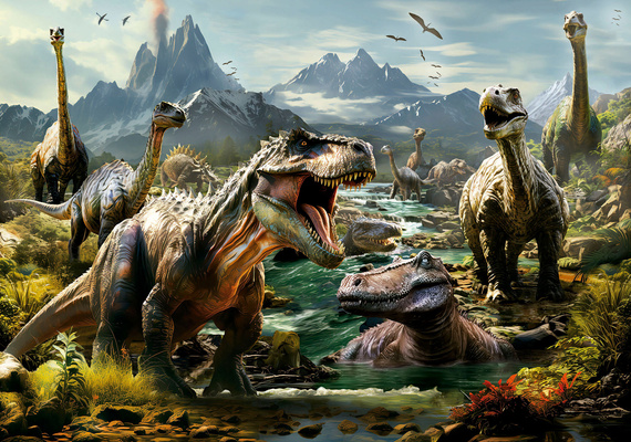 Puzzle 1000 el. Groźne dinozaury