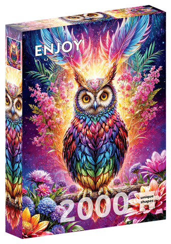 Puzzle 2000 el. Kolorowa sowa